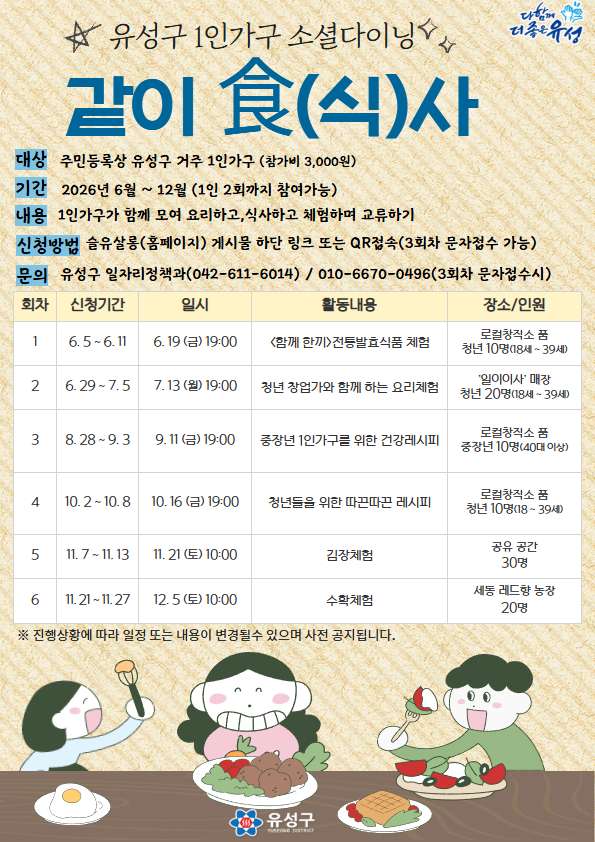 1인가구 함께하는 식탁, 소셜다이닝 이미지